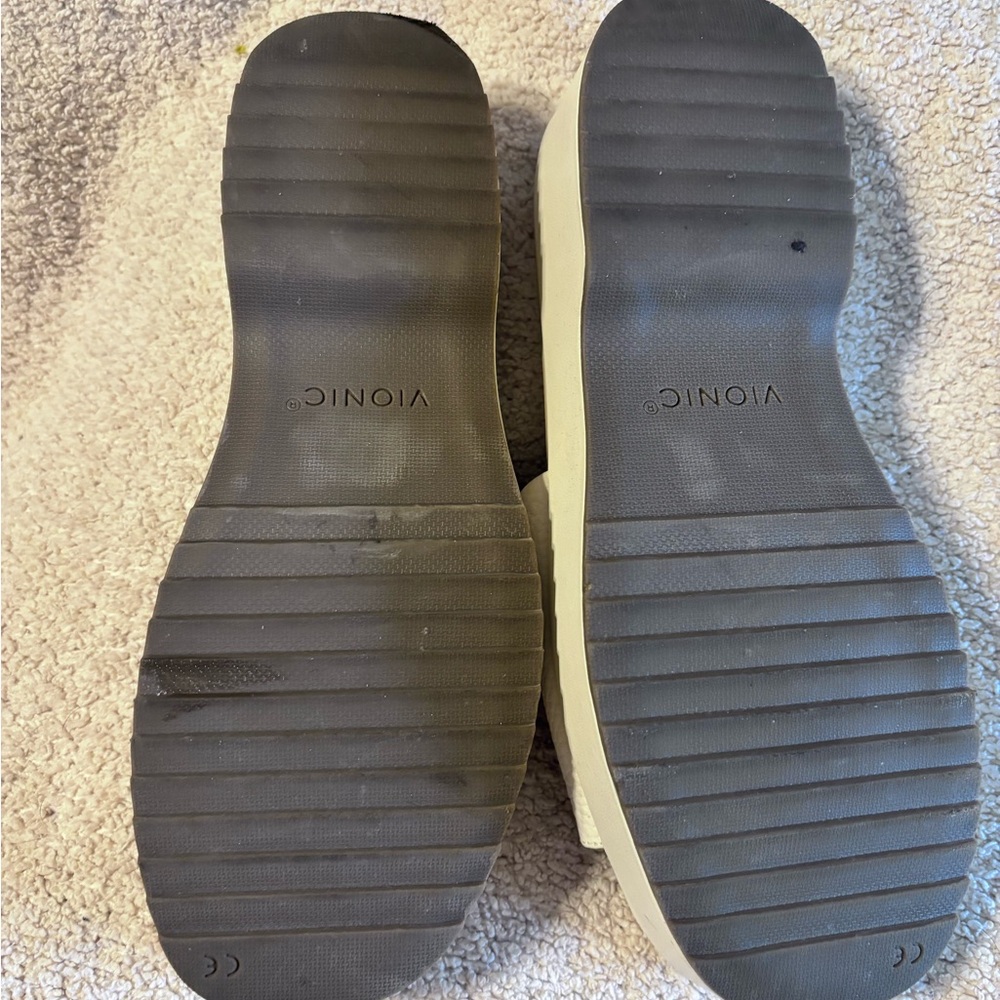 Vionic Womens Cream Trista Platform Slide Sandals, Worn once - Picture 3 of 3